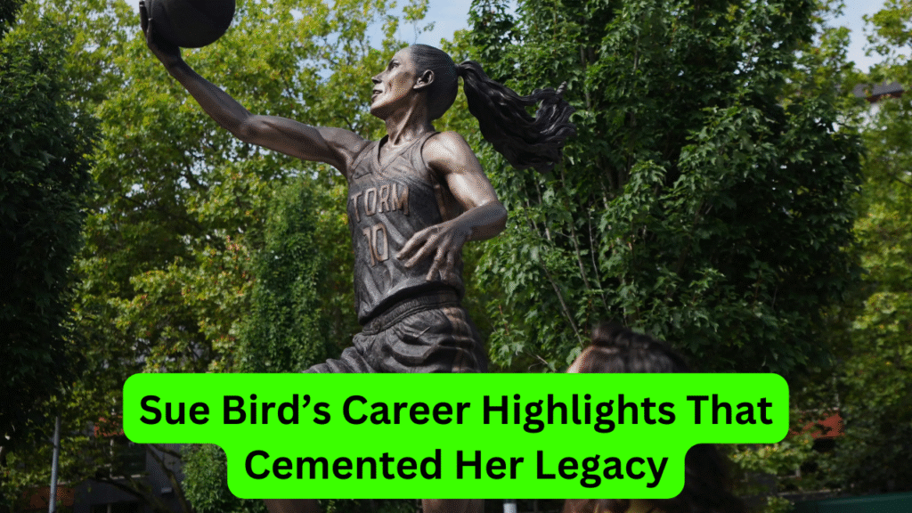 Storm Honor Sue Bird with Powerful Bronze Statue