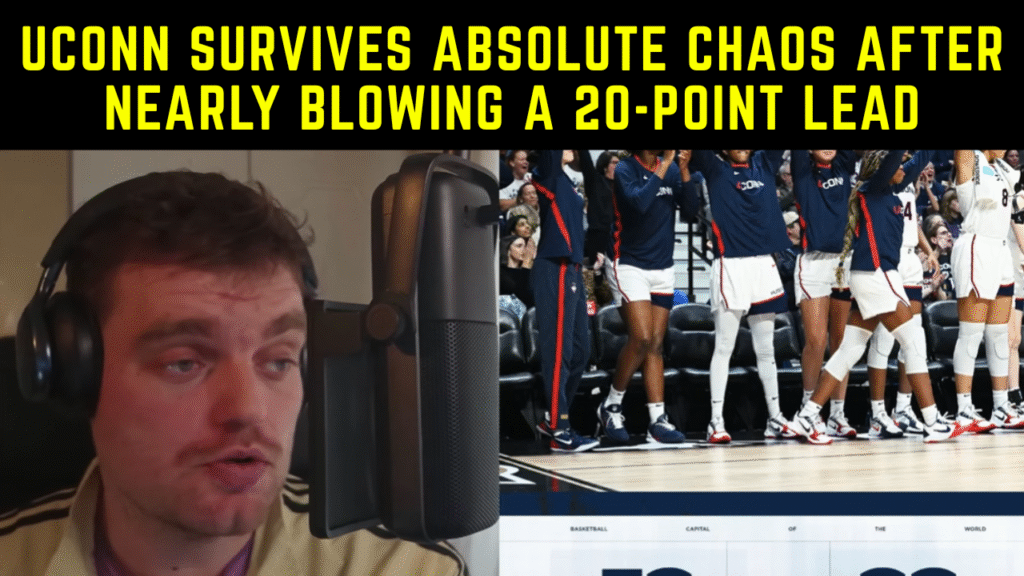 UConn survives Michigan chaos