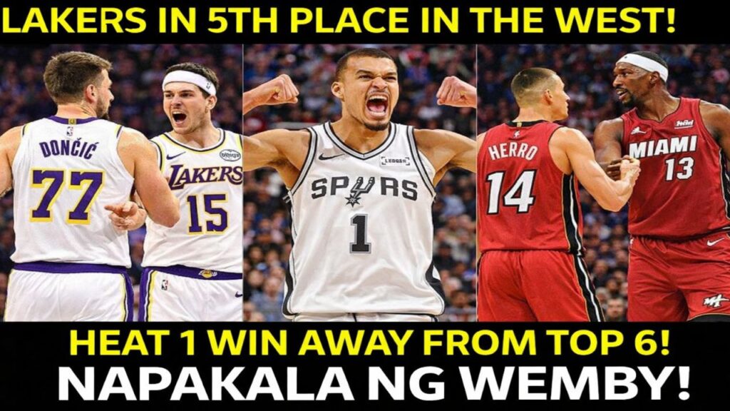 LAKERS TAKE 5TH SEED! Wembanyama DOMINATES Again 😱 | Heat 5-Game Win Streak | NBA Highlights & News